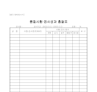 품질시험검사성과총괄표 품질시험검사성과총괄표